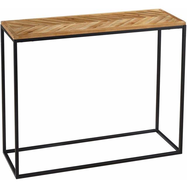 Charles Bentley Industrial Chevron Console Contemporary Wood Metal Table H81.5xL35xW100cm
