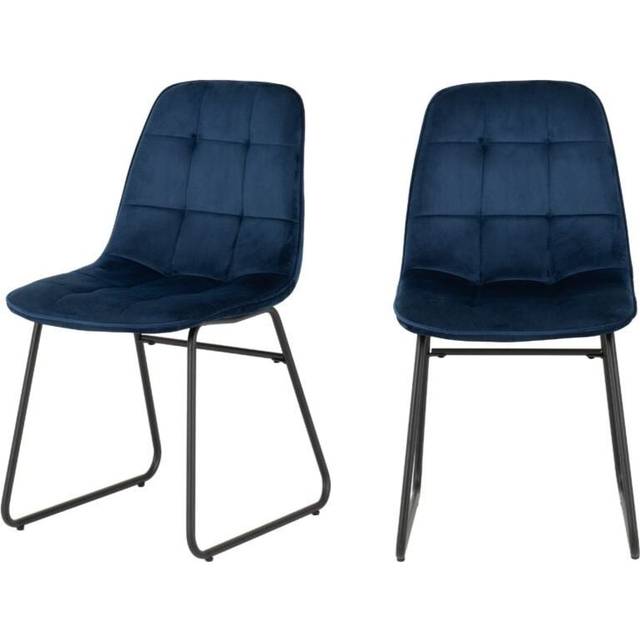 Seconique LUKas Dining Chair X 2- Sapphire Blue Velvet, Blue