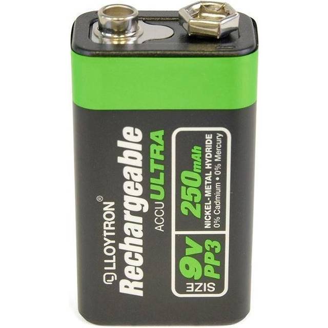 Lloytron 9V PP3 Rechargeable Batteries NiMH ACCU 250mAh Capacity - 1 Pack