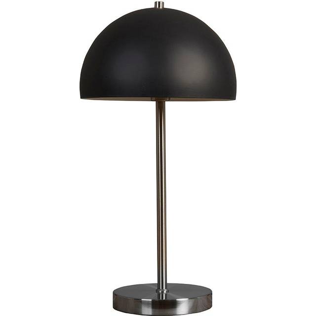 Dargai Contemporary Satin Nickel and Matt Black Dome Table Lamp