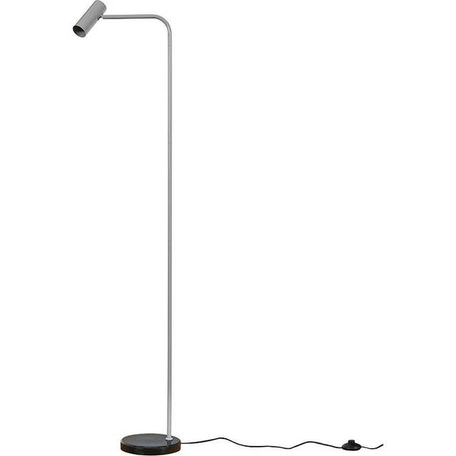 Minisun - Selbourne Modern Cool Grey and Black GU10 Angled Floor Lamp with Black Marble Base