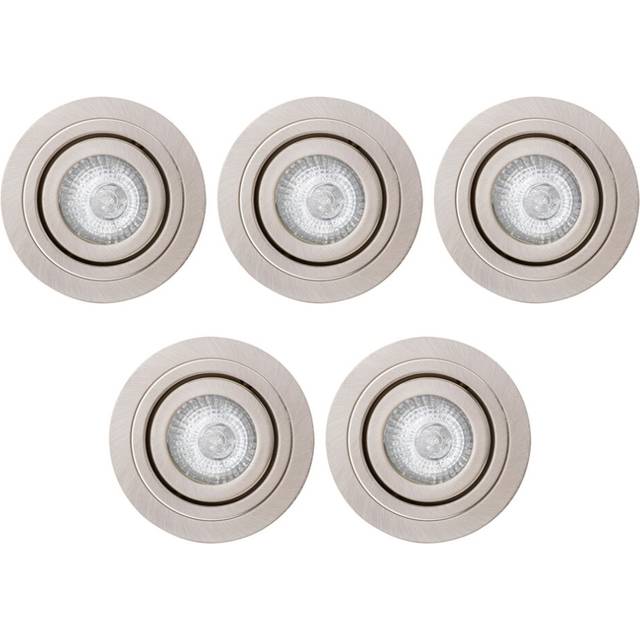 Litecraft recessed downlight tiltable circular spotlight in satin chrome- 5 pack