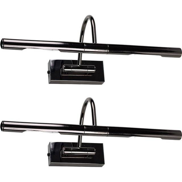 Capri Pair of Black Indoor Wall Picture Lights - One Size
