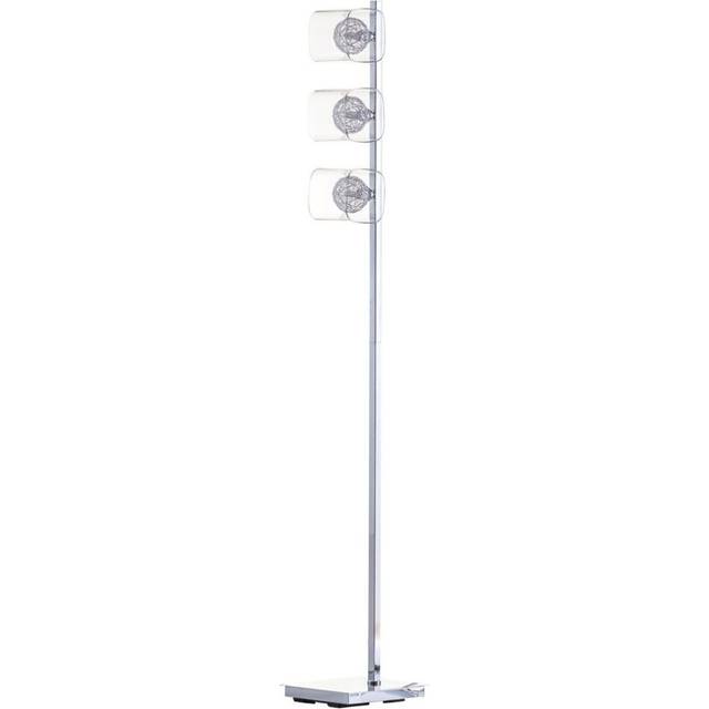 Litecraft Verona Floor Lamp With Glass & Wire Shades - Polished Chrome
