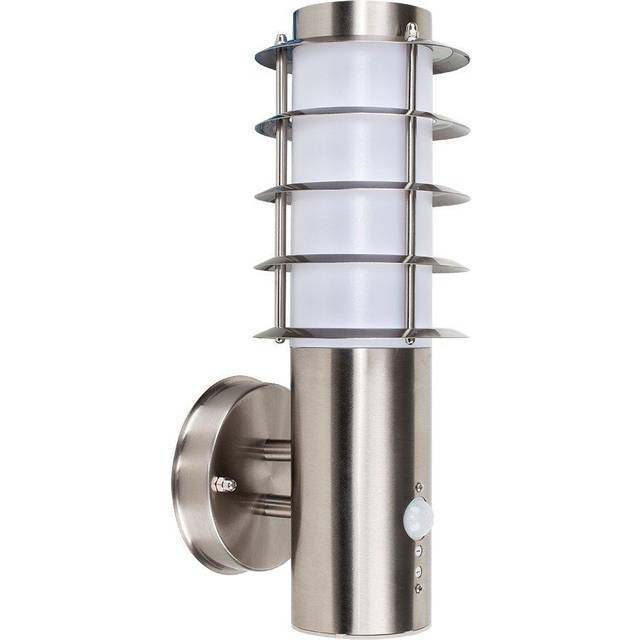 Valuelights - Wharf Modern Silver Stainless Steel Outdoor Wired pir Sensor IP44 Wall Light