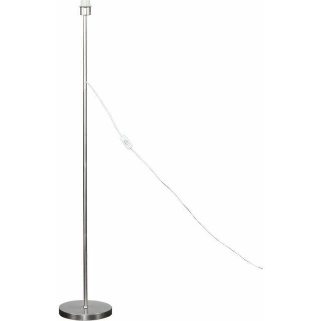 Modern Standard Floor Lamp Base in a Brushed Chrome Metal Finish