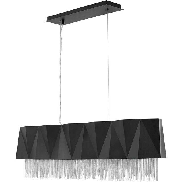 6 Bulb Ceiling Pendant Light Fitting Satin Black Silver LED E27 60W Bulb