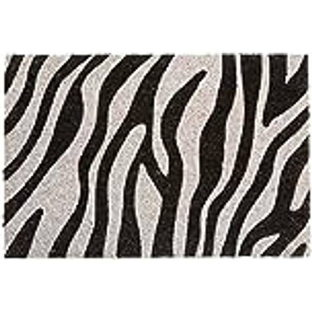 Filta Zebra Print Coir Doormat - Synthetic/Natural - L61 x W41 x H3 cm - Black/White