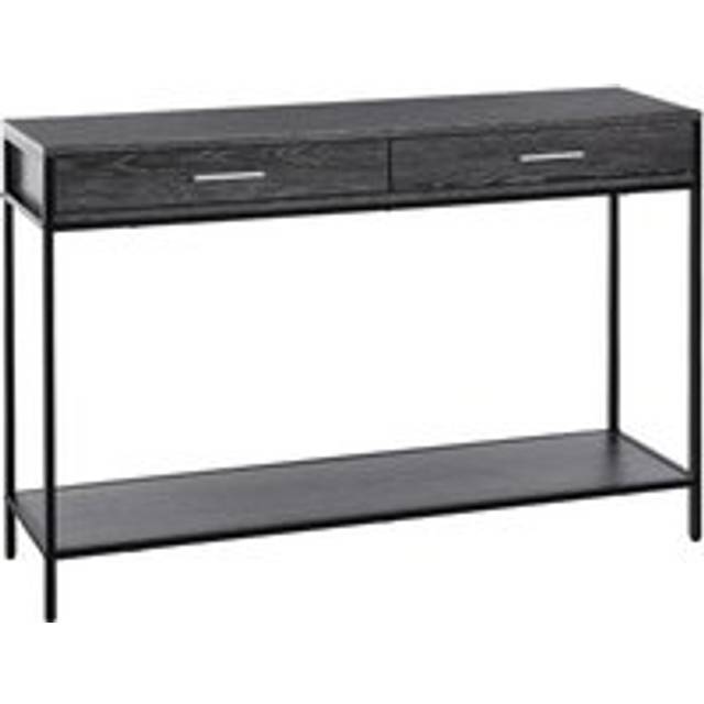 Console Table Worktop Bottom Shelf Two Drawer Industrial Minimal Style - Grey - One Size