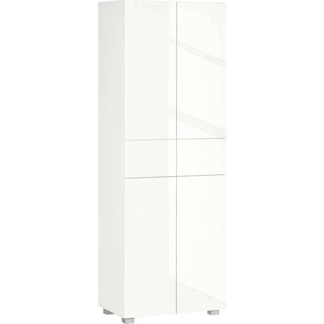 HOMCOM Kitchen Cupboard Storage Cabinet Push Open Doors And Drawers, White