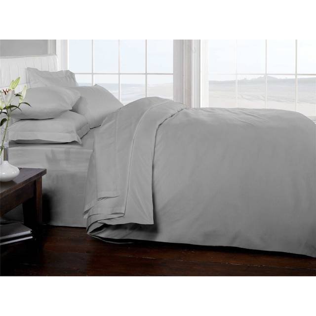 200 Thread Count Cotton Quilt Cover - Silver / Super King