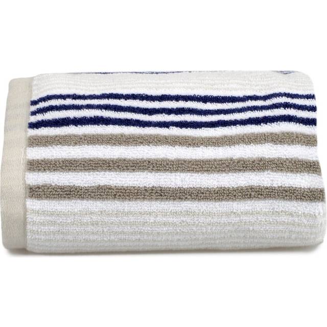 (Navy/Grey, Hand Towel) Allure Luxury Striped Bath Towels