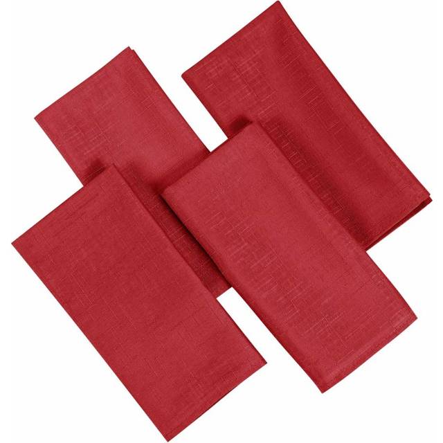 Premier 16 x 16-inch Linen Look Napkins, Pack of 4, Red