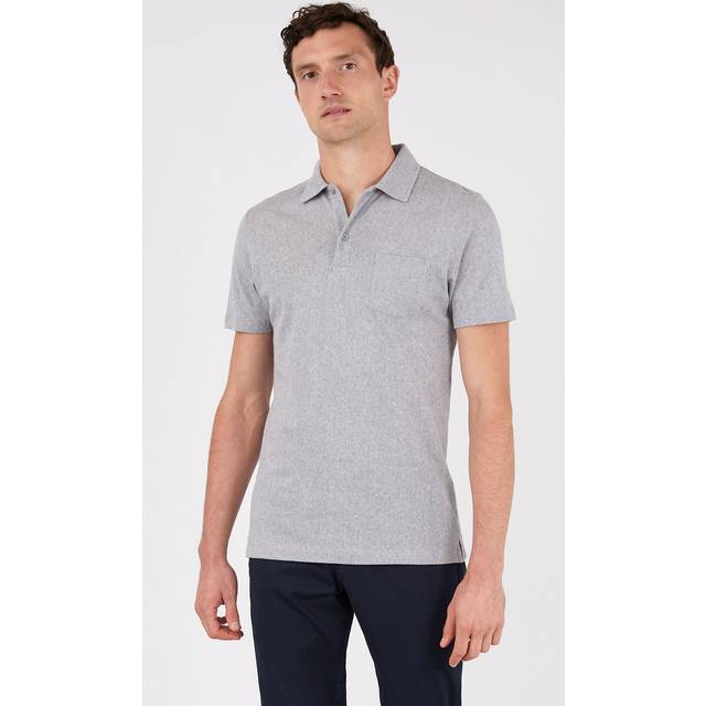 Sunspel Riviera Polo Shirt Grey Melange