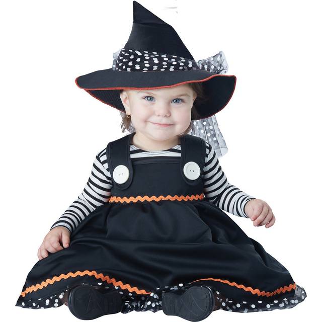 Girl&#39;s Infant Crafty Little Witch Costume | Witch Costumes - Black&#47;Orange&#47;White (24mo)