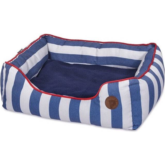 Petface Dog Bed Soft Nautical Stripe Revesible Cushion Anti Slip 50x42cm Small
