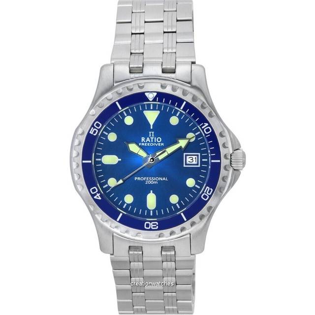 Ratio FreeDiver Professional Sapphire Blue Sunray Dial Quartz RTF007 200M Men&#39;s Watch