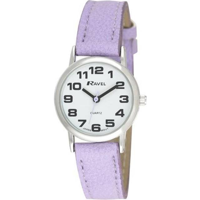 RAVEL WOMEN'S ROUND WHITE DIAL WATCH WITH LILAC STRAP R0105.13.17LA - Purple