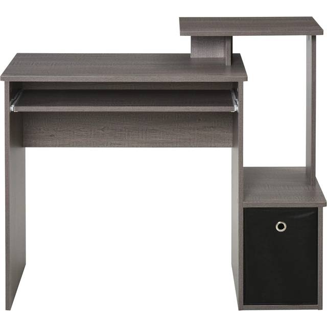 HOMCOM Computer Desk with Sliding Keyboard Tray Storage Drawer Shelf Home Office Workstation Grey | TJ Hughes