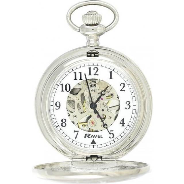 Ravel Polished Mechanical Pocket Watch Silver R1001.16
