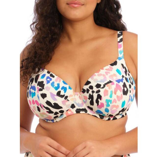 Elomi Party Bay Underwired Plunge Bikini Top - Leopard