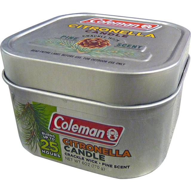 Coleman Pine Scented Citronella Candle with Wooden Crackle Wick - 6 oz Tin
