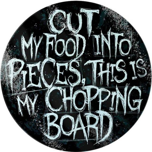 Grindstore Cut My Food Into Pieces Round Chopping Board
