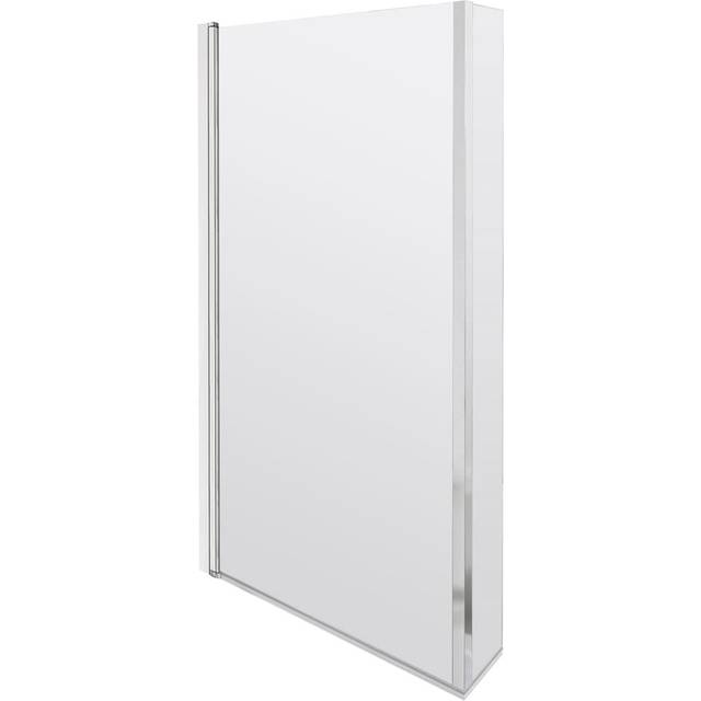 Nuie Pacific L Shaped Bath Screen Hinged - Polished Chrome