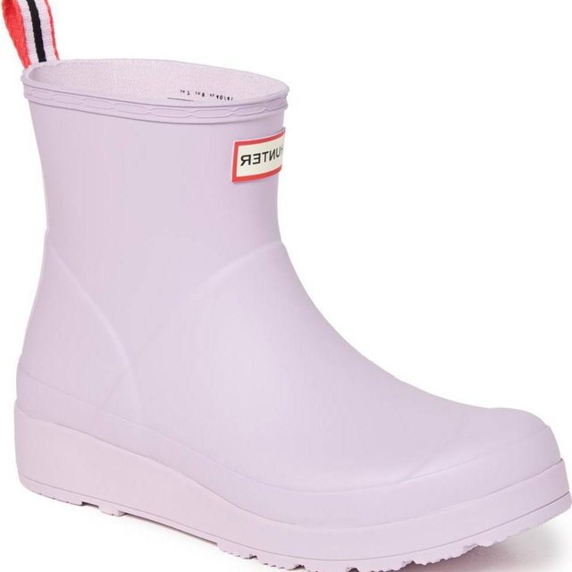 Hunter play short womens lilac wellies boots
