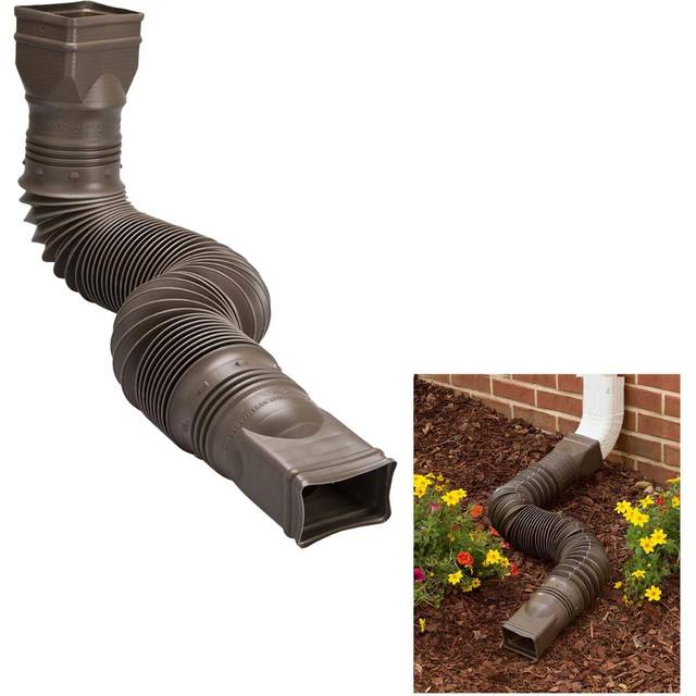 Amerimax Brown Flexible Downspout Extension Gutter Connector Rainwater Drainage