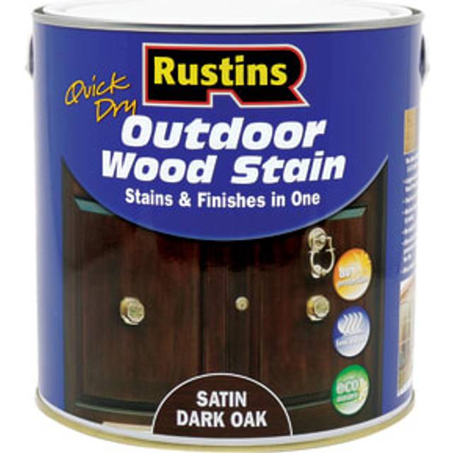 Rustins Quick Dry Outdoor Wood Stain Satin - Dark Oak 2.5ltr