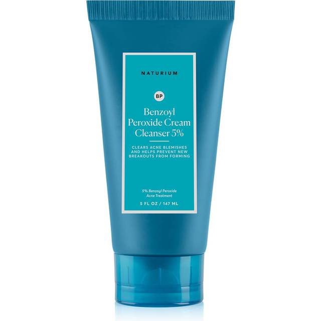 Naturium Benzoyl Peroxide Cream Cleanser 5%  Gentle Blemish Treatment for Face  5 oz