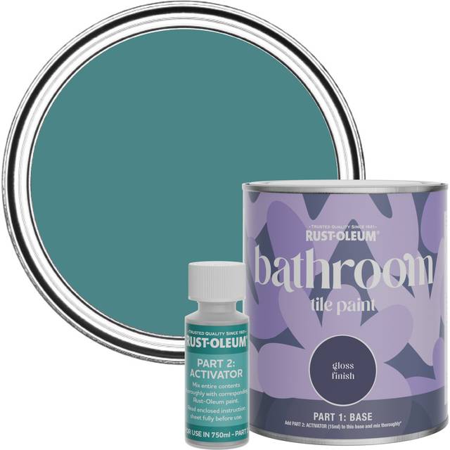 Rust-Oleum Bathroom Tile Paint in Gloss Finish - Peacock Suit 750ml - Green