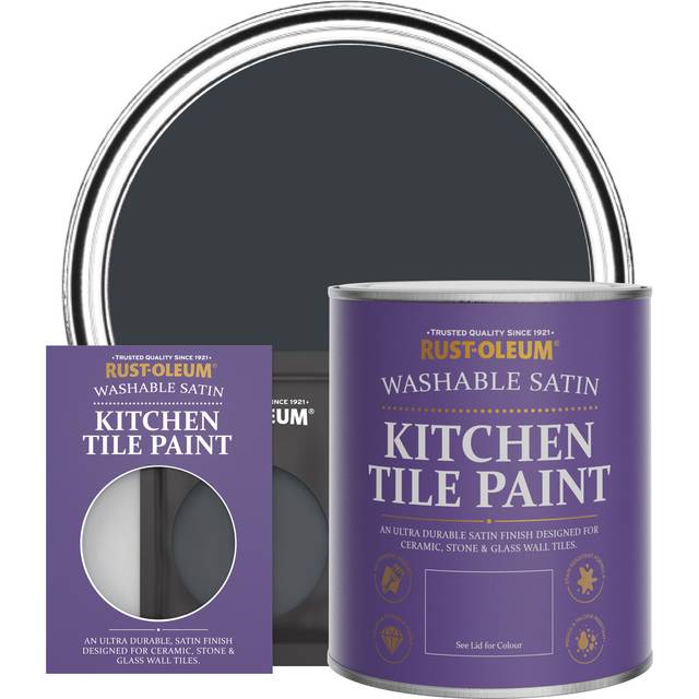 Rust-Oleum Kitchen Tile Paint Satin Finish - Anthracite (RAL 7016) 750ml - Dark Grey