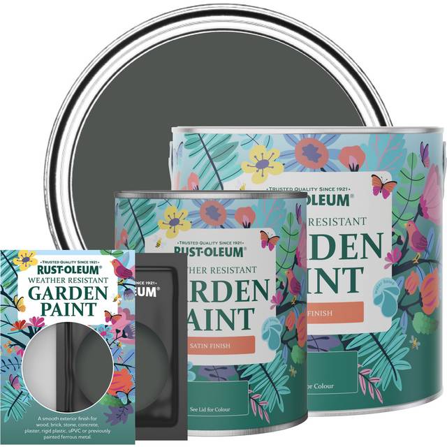 Rust-Oleum Garden Paint, Satin Finish - GRAPHITE - 750ml - Grey