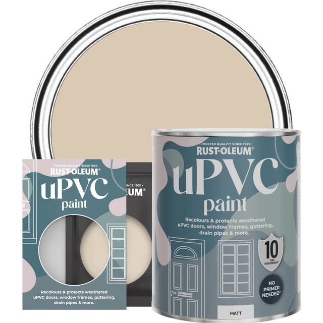 Rust-Oleum uPVC Door and Window Paint Matt Warm Clay 750ml - Neutral - Yellow