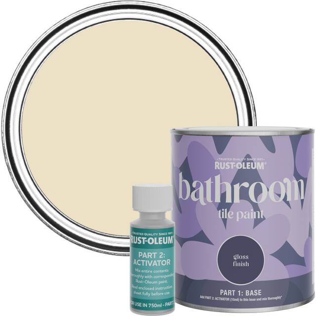 Rust-Oleum Bathroom Tile Paint in Gloss Finish - Featherstone 750ml - Neutral