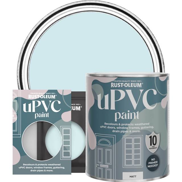 Rust-Oleum uPVC Door and Window Paint Matt Duck Egg 750ml - Blue - Blue