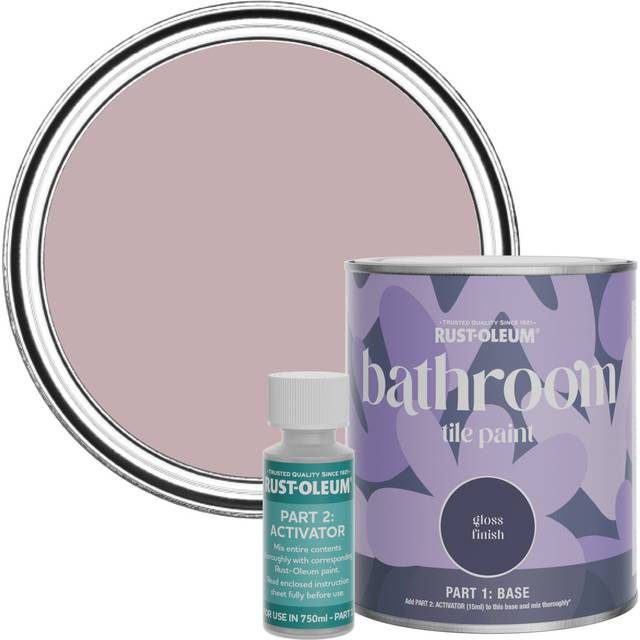 Rust-Oleum Bathroom Tile Paint in Gloss Finish - Little Light 750ml - Pink
