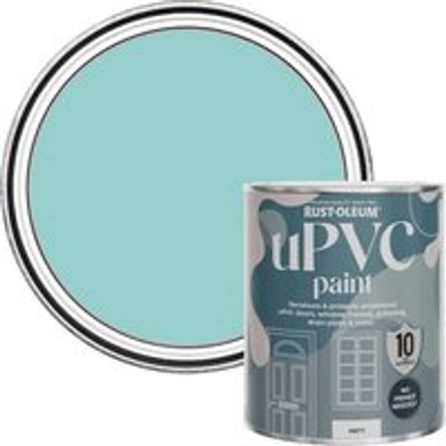 Rust-Oleum uPVC Door and Window Paint Matt Teal 750ml - Blue - Blue