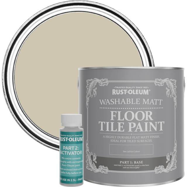 Rust-Oleum Floor Tile Paint, Matt Finish - Silver Sage 2.5L - - Green