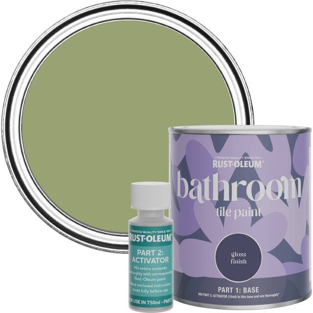Rust-Oleum Bathroom Tile Paint in Gloss Finish - Familiar Ground 750ml - Green