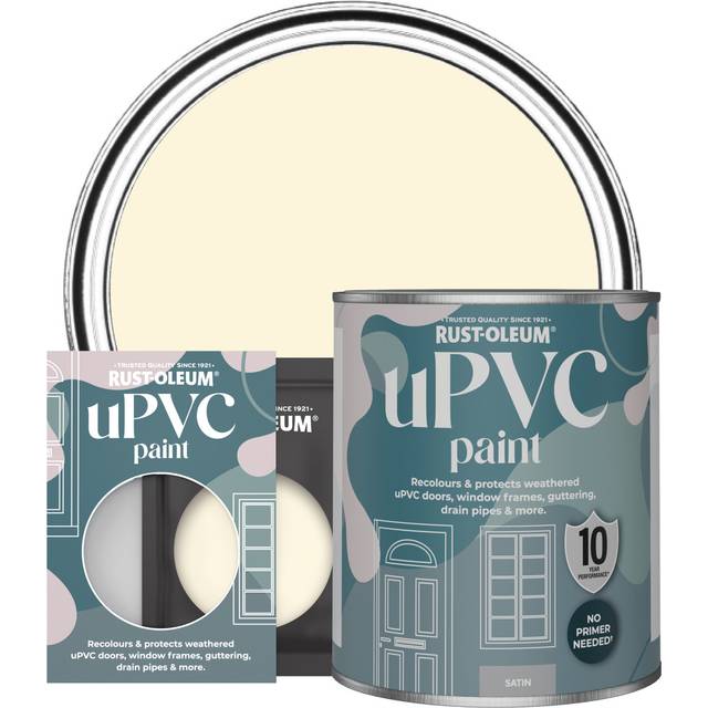 Rust-Oleum UPVC Paint in Satin Finish - Clotted Cream 750ml - Clotted Cream - Yellow