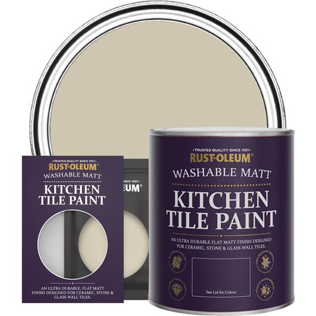 Rust-Oleum Kitchen Tile Paint Matt - Silver Sage 750ml - Grey - Yellow