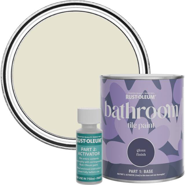 Rust-Oleum Bathroom Tile Paint, Gloss Finish - Oyster 750ml - - Beige