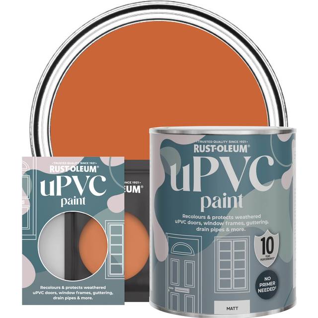 Rust-Oleum uPVC Door and Window Paint Matt Tiger Tea 750ml - Orange - Orange