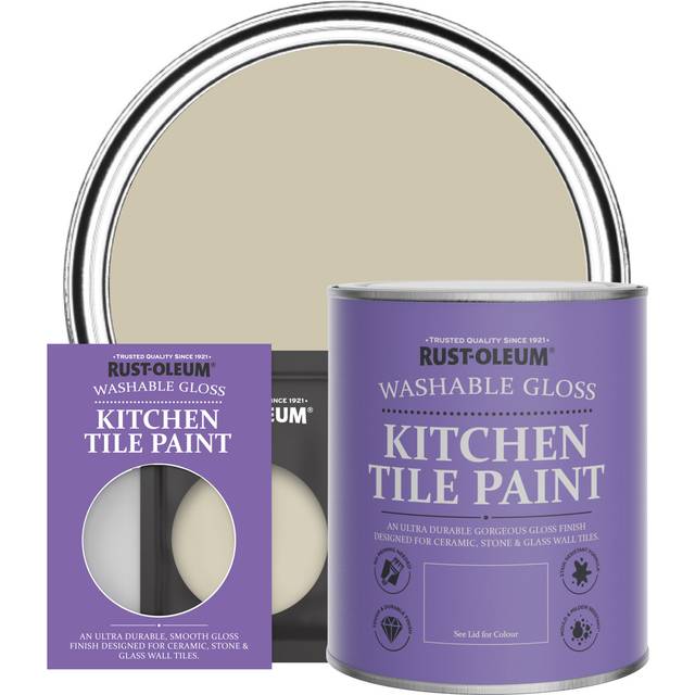 Rust-Oleum Kitchen Tile Paint, Gloss Finish - SILVER SAGE - 750ml - Brown