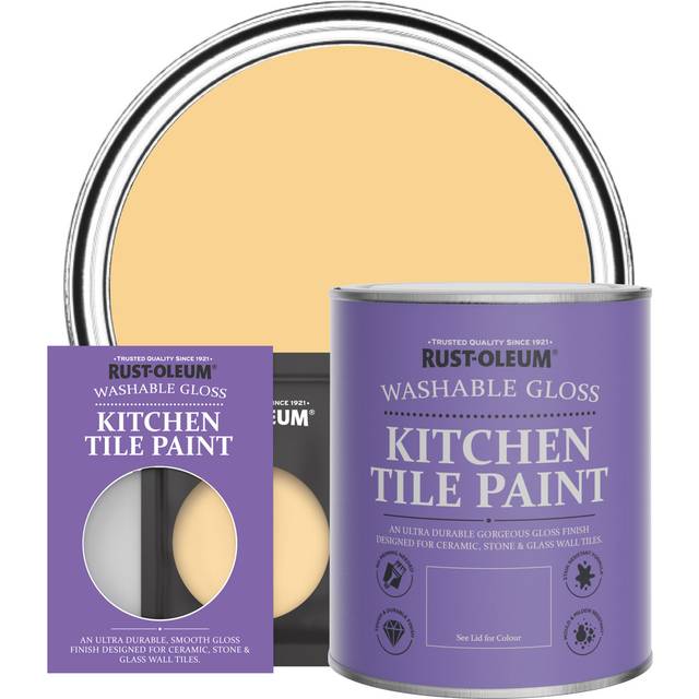 Rust-Oleum Kitchen Tile Paint in Gloss Finish - Mustard 750ml - Mustard - Yellow