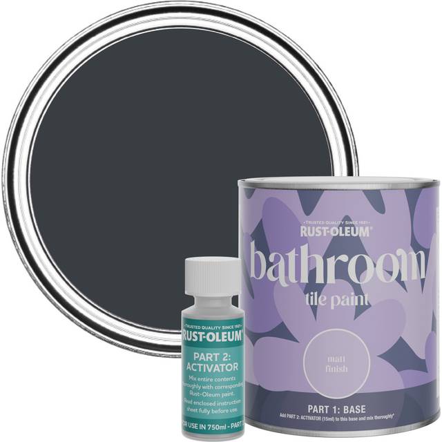 Rust-Oleum Bathroom Tile Paint, Matt Finish - Anthracite (RAL 7016) 750ml - - Grey