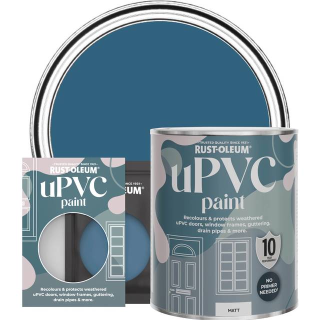 Rust-Oleum uPVC Door and Window Paint Matt Cobalt 750ml - Blue - Blue